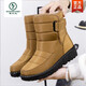 Holzspecker wasserdichte Schneestiefel Frauen 2025 Neue Winter warme Schuhe Mutter Schuhe und Vlies verdickte Anti-Schlupf-Dicke Sohle Baumwollstiefel Baumwollschuhe schwarz 38