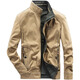 JEEP SPIRIT Reversible Jacket Men's High-end New Autumn and Winter Cotton Stand Collar Loose Casual Large Size Workwear Khaki XL