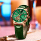 Swiss Certified Watch Women's Totalmente automático Mecánico Reloj luminoso impermeable y los mejores relojes famosos de las mujeres ultradelgadas Versión mejorada L9918 Modelo de cinturón rojo de rosa + pulsera de regalo
