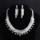 Shijun (SHIJUN) Chinese Valentine's Day Gift European and American Bride Wedding Necklace Earring Set Two-piece Set Fashionable Imitation Crystal Collarbone Chain