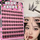 Menglu glue-free 10 rows of thick dog eyelashes for lazy people with small breasts, cartoon canine super soft eyelashes for beginners, natural eyelashes, 96 clusters of glue-free dog eyelashes + silver gold feather tweezers