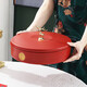 Jiadelang Fuzi light luxury dried fruit tray dried fruit box five-quarters wedding and moving to the living room festive dried fruit tray box usually living room high-end ornaments with lid retail storage box Xiaolu double-layer fruit tray-red