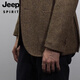 JEEP SPIRITnick大叔wooster西服 秋冬新款复古粗花呢羊毛人字纹外套西装男 灰色 M 65-70公斤