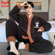 Catman (MiiOW) half-length velvet men's pajamas in autumn and winter plus velvet thickened men's coral velvet warm and large size autumn and winter home clothing WB velvet 6624 [small size M]] Recommended height about 155CM, body