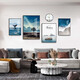 Mohu (mohu) living room decoration painting sofa background wall mural modern simple landscape landscape painting TV wall high-end new style hanging painting Haikuotian 15934 (including wall clock) Art crystal porcelain combination-black frame