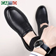 Cartelo Autumn New Cowhide Business Leather Zapatos de cuero de mediana edad para papá de mediana edad de cuero Alegable Tablero informal FL6627 Negro Lace-Up 38 Tamaño estándar de cuero Tamaño