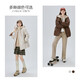 Ai Lai down jacket women's fake two-piece short hooded loose fashion warm baseball jacket honey tea brown 165