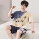 Big Children Pyjamas 12-15 ans hommes adolescents à manches courtes Big Children Junior School élèves pyjamas hommes à manches courtes en coton pur d'été d'été d'été de Kachu 13 ans 15 shorts à manches courtes xy 1390 standard L (hauteur 165-172 poids 110-135jin [Jin équivaut à 0,5 kg]