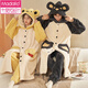 
Modal couple coral velvet autumn and winter pajamas for women long nightgown with velvet thickened men's flannel home clothing set 6624 M women