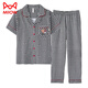 Catman (MiiOW) star pajamas summer women's pure cotton short-sleeved trousers spring and autumn red plaid middle-aged mother's large size home clothing FTX-9921 M - Recommended 80-95Jin [Jin equals 0.5 kg]