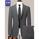ROMON Striped Suit Men's Suit Formal Professional Wedding Groom's Dress Slim Business Casual Groomsmen's Suit Men's Dark Blue 8985 Suit Top + Pants 175/L Recommended 116-130 Jin Jin equals 0.5 kg