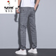Woodpecker (Tucano) Tennisplaidhose koreanischer Stil Trendy Lose Long Hosen Herren Frühling und Sommer gestreiftes Casual Hosen KDKZ-6629 Black 34