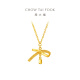 Chow Tai Fook Bow-Tie Gold Collar Collar para mujeres Cadena de oro (Costo laboral: 420 min) EOF1387 40 cm de oro completo aproximadamente 3.70 g