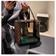 Sac à main de voyage Yunya pour les femmes avec un sac de maquillage de maquillage étanche léger lavage et sac de rangement Sac de natation de grande taille Plaid marron