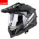 LS2 Carbonfaser-Offroad-Zughelm-Motorradhelm Männer und Frauen Motorrad vier Jahreszeiten Anti-Fog Dual Lens MX701 Kohlefaser 6K-Gloss Black M (53-54)