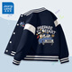 Jeanswest Boys' Spring and Autumn Jackets Children's 2025 New College Style Spliced Baseball Uniforms Boys' Autumn Fashion Jackets Navy/Driving Rabbit+J Excavator K 120
