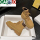 Katile Crocodile Martin Boots Boots Women's 2024 Nouvelle bottes jaunes de style britannique polyvalent travaillant des bottes Bumblebee rétro épaisses Single [Version de mise à niveau] 35