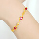 Haikai bracelet women's high-end red gem luxury jewelry 24 gold K bracelet Chinese Valentine's Day birthday gift 24 gold ruby bracelet