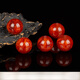 Xiyinfu natural Wasi old mineral material Liangshan Nanhong loose beads flame pattern round single bead agate bodhi bracelet cultural toy accessories diameter about 9mm/piece