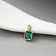 Nanzhi exquisite Korean pure 14K gold pendant female personalized square emerald inlaid K gold clavicle chain pendant separate movable circle pendant without chain 14K gold