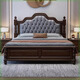 LAISDA Purpur Gold Sandelholz aus massivem Holzbett 1,8 Meter leichte luxuriöse amerikanische Bettweichbeutel Hauptschlafzimmer Doppelbett MJ699# 1,8 Meter Bett