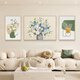 Mao Jiujiang cream style living room decoration painting simple small fresh high-end floral triptych Nordic sofa background wall hanging painting