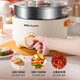 Royalstar electric cooker multi-function steaming, frying and frying all-in-one electric hot pot dormitory student noodle pot household electric hot pot one pot multi-purpose electric wok cooking non-stick pot plug-in small electric pot multi-function electric cooker with steamer 8 gifts extra thick 24cm (suitable for 2-3 people)