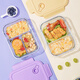 CialCopper Hitzeresistente Glas Frischwachtbox Kühlschrank Speicherbox Mikrowellenofen Heizung Lunchbox Drei Partitionen 1050+ Runde 450+ Beutel
