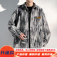 Muqibo (Muqibo) Barockjacke für Männer im Herbst und Winter Mode hübsches dunkles Muster großer Größe, vielseitiger, loser Casual Stand Collar Jacket für Männer J683 Black M [90-110Jin [Jin gleich 0,5 kg]] Wearable