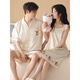 Clolv kiss CK light luxury pajamas for couples in summer thin ice silk for one man and one woman new suspender nightgown cute and sexy suit bear couple style with chest pad for one man and one woman M female + male L