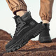 Zhenxi Martin Boots Herren Sommer dicker alleinerhöhenhöhe britischer High-Top-Arbeitsstiefel im Freien im Außenberufung von Anti-Slip-Wege-resistenten Arbeitsschuhen Schwarze Höhe von etwa 5 cm [Größe 42]