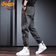 JEEP Casual Pants Men's Autumn and Winter Loose Leg Work Pants Men's Trendy and Versatile Men's Pants Gray 2XL