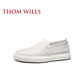 Thom Wills Casual Loafer Schuhe Herren Lederschuhe Cowide Black Board Schuhe Faule Schuhe bequeme Männerschuhe Sommer weißes Kalb G882 Größe 42/8 Größe Größe
