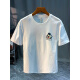 Qianji (Qianji) Camiseta de manga corta de moda japonesa para hombres en verano Nuevo estampado de marca Fit Soft Ins Respirable White [JSW9913#] L Adecuado para 108-123Jin [Jin iguala 0.5 kg] desgaste