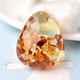 
DL 1998 Fat Donglai Quality Amber Beeswax Raw Stone Tianl Flower Amber Water Drop Shape One Picture Tianl Ran Golden Woman Sweater Chain G3879