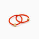 DR-FLVVS 18K gold small gold bean ring 999 gold gold transfer beads for male and female couples braided red rope shake 0.03g gold beads + black rope