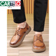 Kadile Crocodile Casual Leather Shoes Men's Genuine Leather Summer Breathable Beef Tendon Sole Wide Foot Men's Toe Layer Cowhide Thick Sole Men's Casual Shoes Black 15051 Genuine Leather Four Seasons Shoes 38