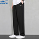 Hongxing Erke (ERKE) straight men's pants 2025 autumn new style knitted sports pants windproof thickened loose trousers fitness running pants men's black XL 175 (weight 135-150Jin Jin equals 0.5 kg)
