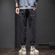 Jeans men's spring and summer new elastic straight-leg pants loose trendy brand Harren casual trousers 6621 black 38