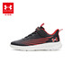 安德玛（Under Armour）【实付满699赠跑鞋】儿童运动鞋舒适百搭魔术贴撞色男女童休闲鞋 黑/红 39