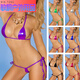 FMSERUIOS European and American PU three-point sexy bikini suit lace-up bra underwear swimsuit waterproof lingerie women S-XXXL green transparent belt T-pants + bra