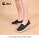 Happy Mary (J/M) canvas shoes for men in spring and summer fashion, versatile and comfortable one-legged single shoes flat non-slip fisherman shoes black 42