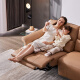 
Zhihuashi First Class Zero Wall 11167 Modern Living Room Top Cowhide Electric Function Sofa Cream Orange Three-person 246cm - Double Electric