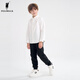 POLOWALK new product 2024 autumn boys' Oxford long-sleeved shirt big children's casual trendy college style children's top white 150