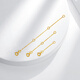 Mengjinyuan 18k gold necklace extension chain gold 750 color gold accessories bracelet extension chain adjustment buckle K red, yellow and white three colors 18K yellow about 0.27g (chain length about 9cm)