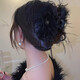 Xiang Wan Hairpin Temperament Sparkling Diamond Feather Clip Women's Large Plate Hairpin Women's Back Head Shark Clip Hairpin Increase Hair Volume Headgear