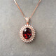 DL 1998 Fat Donglai same style 18k gold ruby pendant large carat pigeon blood red 8*10mm natural l garnet 92 wine red main stone 8*10mm rose gold