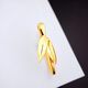 Gold fork 18k gold safety buckle buckle jade jade nostalgic buckle head welding-free DIY accessories color gold AU750H H3 number-bamboo leaf style
