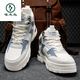 Holzspecker-Herrenschuhe 2025 Frühlings- und Herbst-High-Top-Männer vielseitige Höhenhöhe, die gelegentliche Outdoor-Sportarten ohne Slip Martin Boots Beige 40 verdickt sind