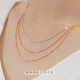 Ting white 18K gold Chopin chain gold pin necklace adjustable color gold box snake bone clavicle chain O chain plain chain 18k upgraded pin type Chopin chain rose gold can 2.58g 48cm